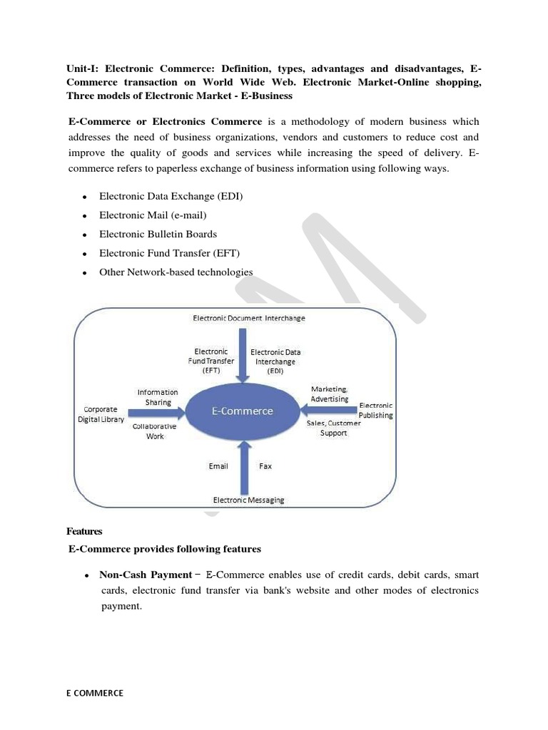 E Commerce Full Notes | PDF | Electronic Data Interchange | E Commerce