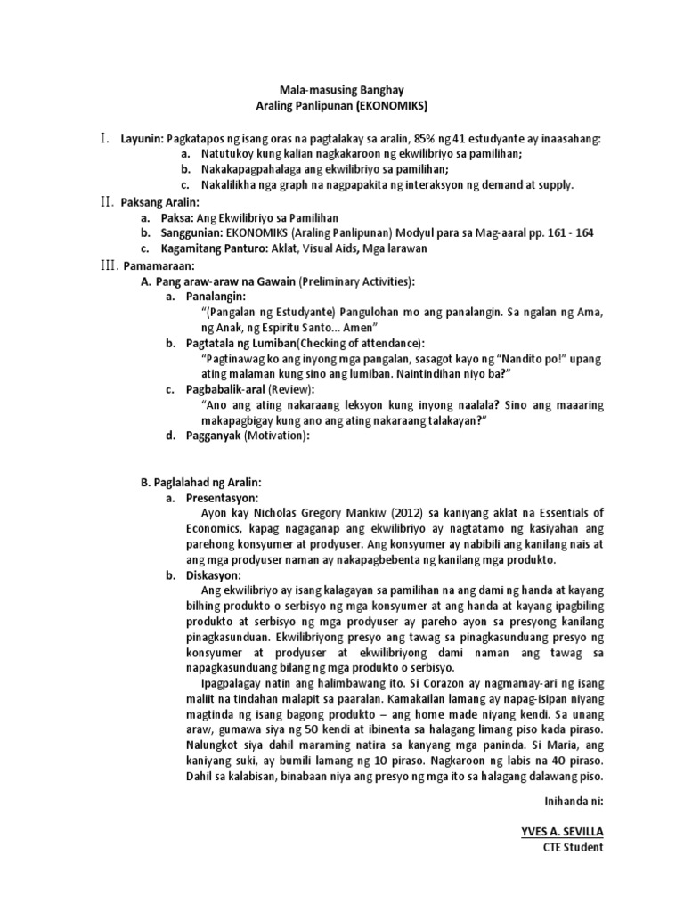 Economics business plan project example image