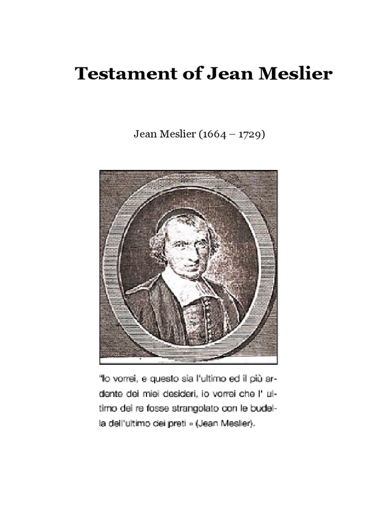 Testament of Jean Meslier PDF PDF John The Baptist Christianity