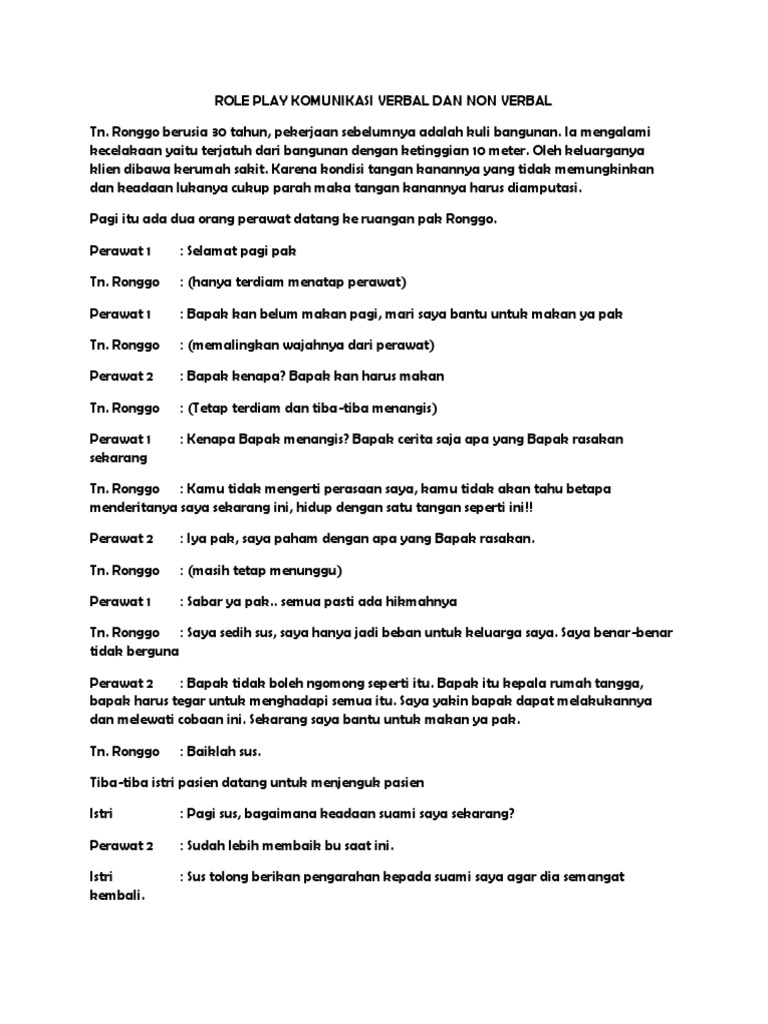 Role Play Komunikasi Verbal Dan Non Verbal