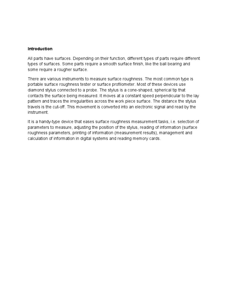 Report Lab 2 PDF Surface Roughness Calibration