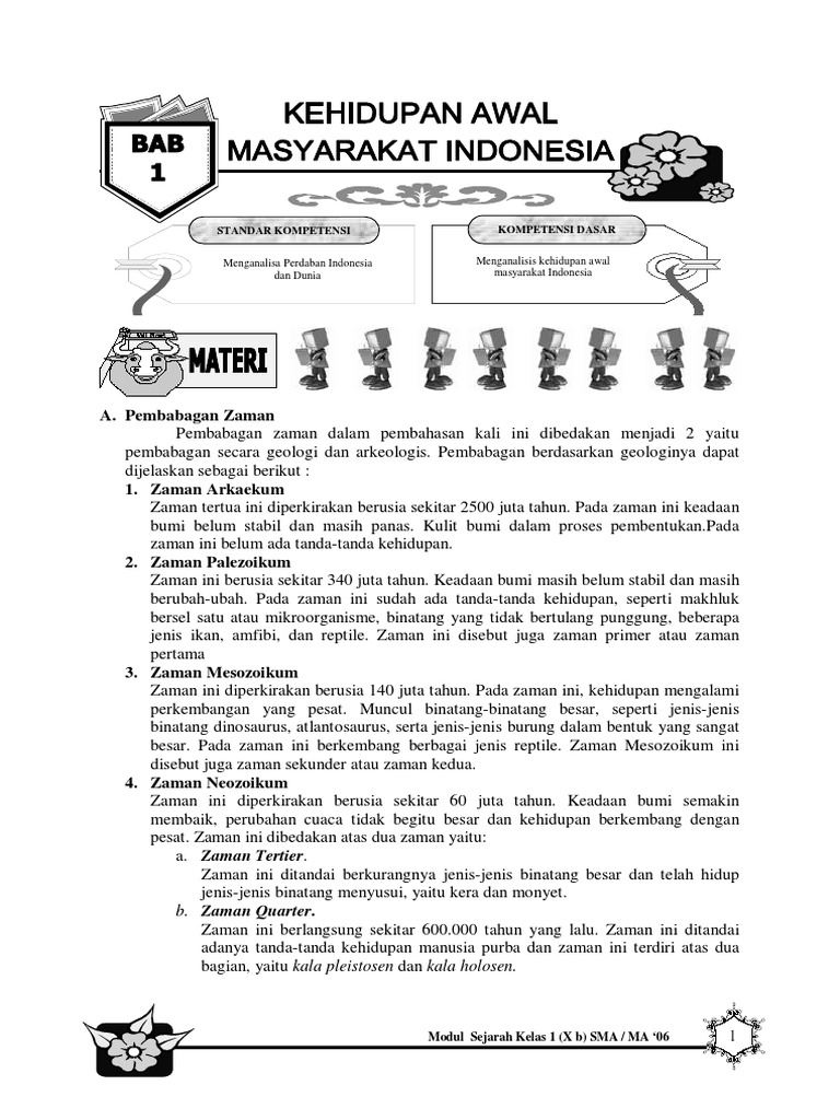 Kehidupan Awal Masyarakat Indonesia Pdf