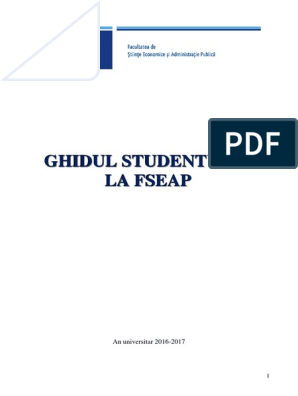 Ghidul Studentului FSEAP 2016-2017 | PDF