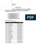 Certification For Robinsons Sites - MARCH 2018