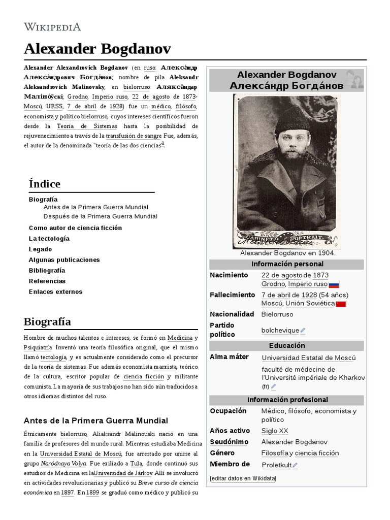 Alexander Bogdanov – O cientista que morreu tentando ser imortal –  HistóriaBlog