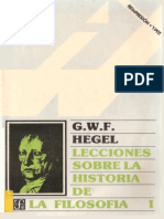 G W F Hegel «Lecciones Sobre La Historia de La Filosofía I»