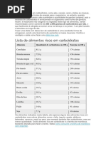 Os Alimentos Ricos Em Carboidratos