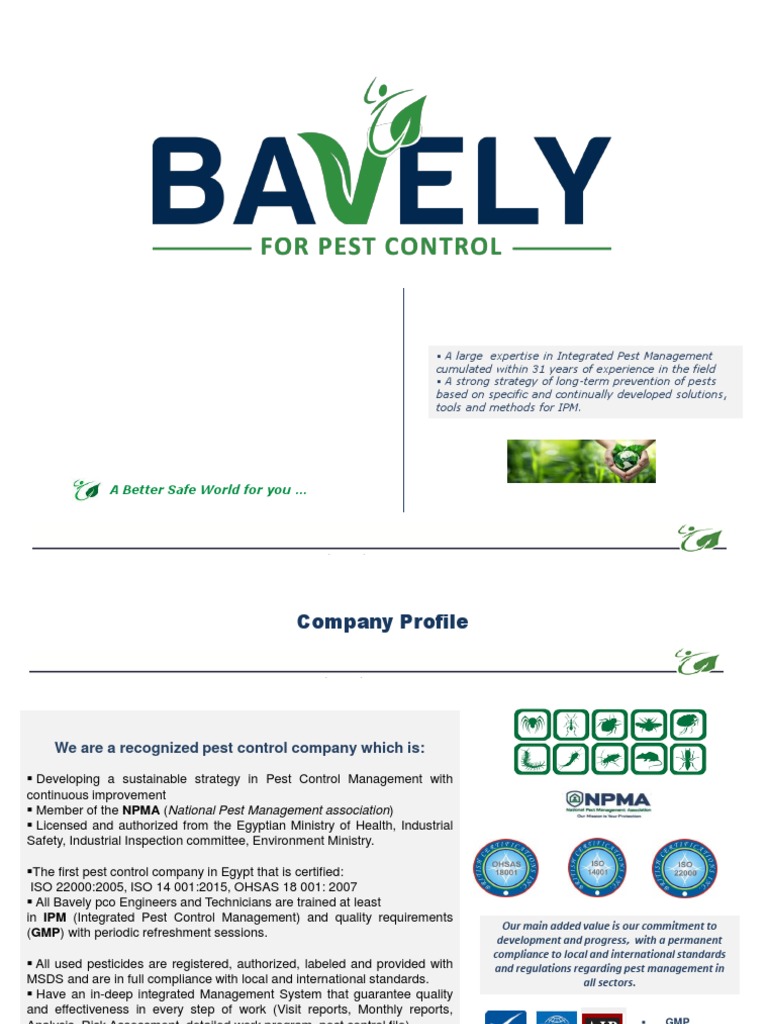 Pest Control Company Profile Overview | PDF | Pest Control | Regulatory ...