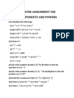 Exponents and Powers Assgnm