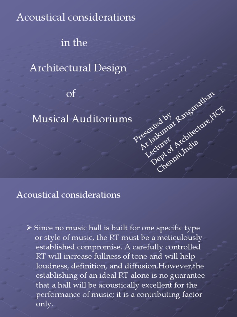 Musical Auditorium Design 1207199731958504 8 | PDF | Acoustics | Sound