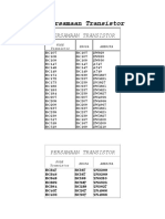 Daftar Persamaan TRANSISTOR