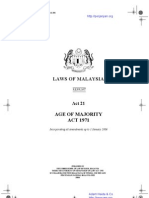 Age of Majority Act 1971 (Act 21)