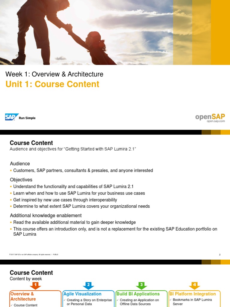 Unit 1: Course Content: Week 1: Overview & Architecture | PDF | Sap Se ...