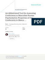 An Abbreviated Tool For Assessing Conformity To Masculine Norms: Psychometric Properties of The Conformity To Mascu...