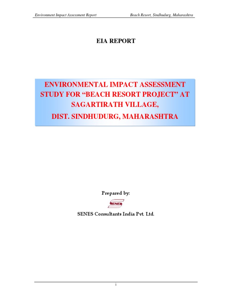 EIA Report for Beach Resort, Sindhudurg | PDF | Environmental Impact ...