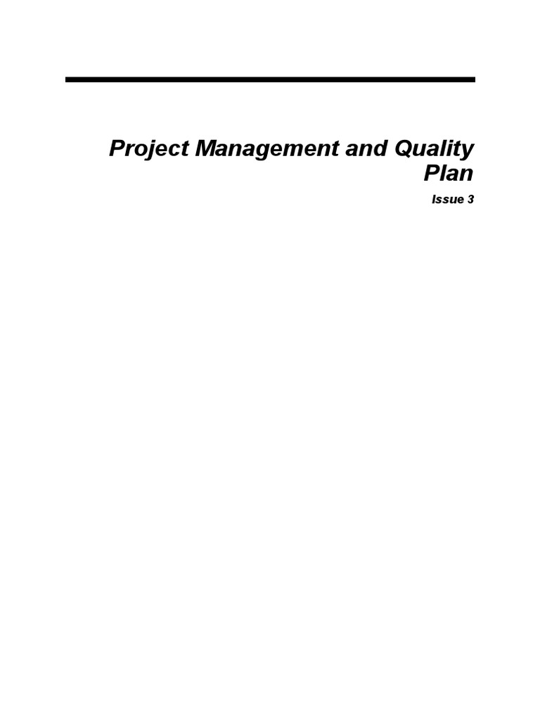 Project Management and Quality Plan Guide | PDF | Project Management ...