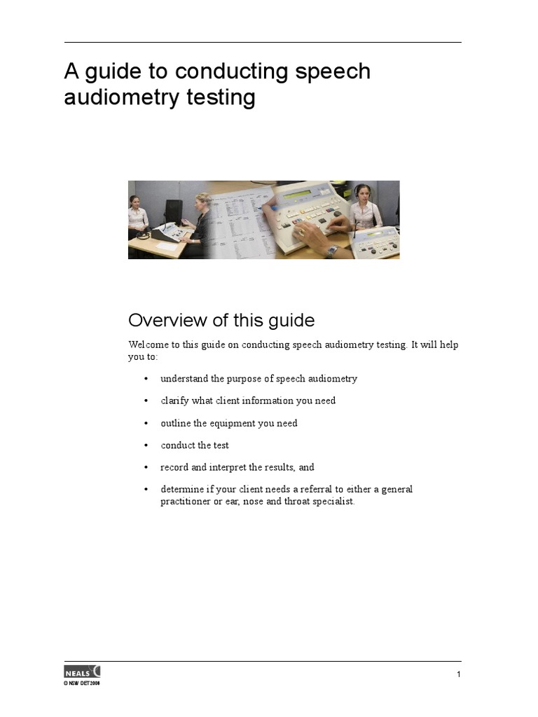 Guide To Speech Audiometry Pdf Hearing Hearing Loss