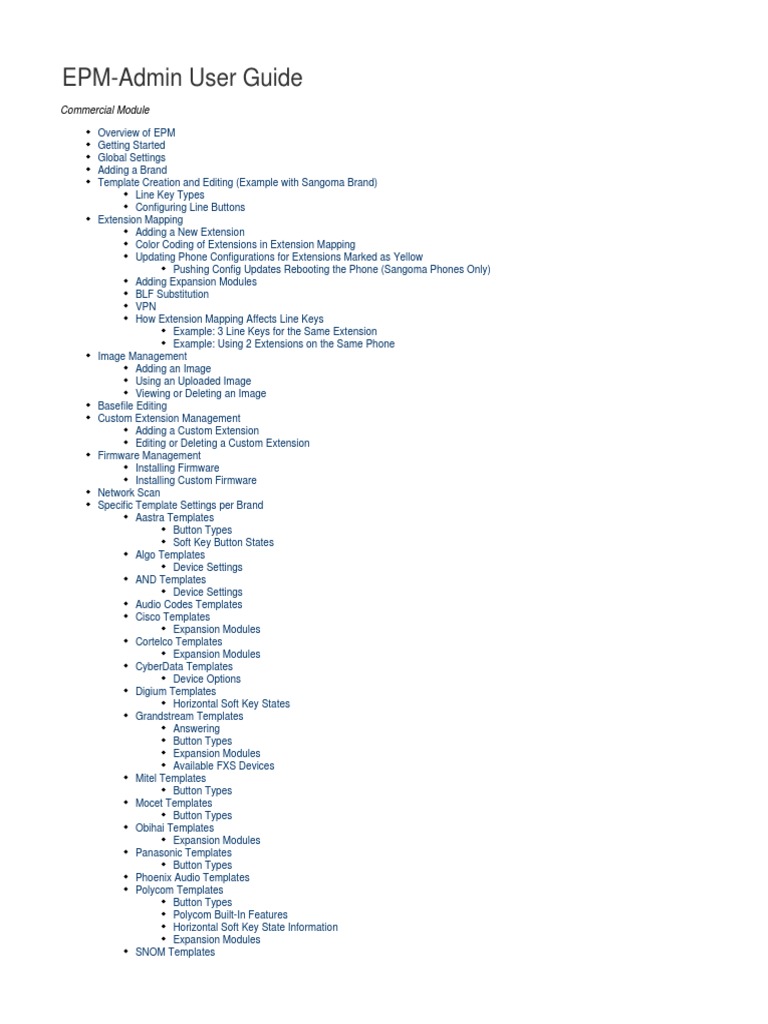 EPM Admin User Guide: Phone Configuration | PDF | File Transfer ...