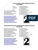 00 - Lista 2 para La Junta Directiva Del PP