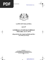 LAWS OF MALAYSIA - Lembaga Padi Dan Beras Negara Act 1971 (Act 47)