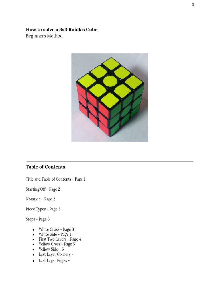 Beginner's Guide to Solving 3x3 Cube | PDF | Teaching Mathematics