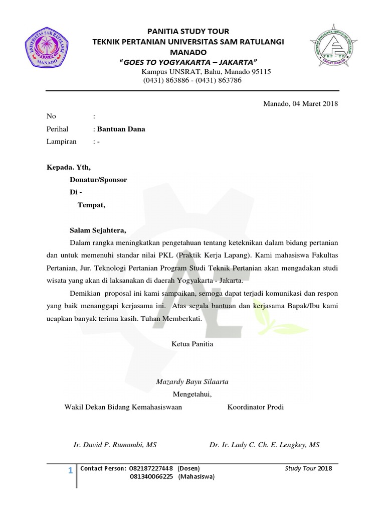Contoh Proposal Pertanian UNSRAT
