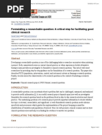 Formulating a researchable question