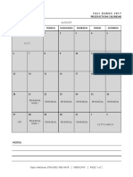Sample Production Calendar F