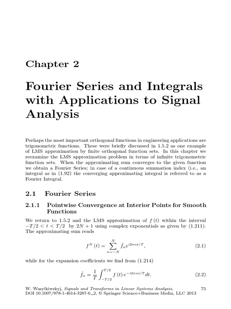 Fourier Series and Integrals With Applications To Signal Analysis | PDF ...