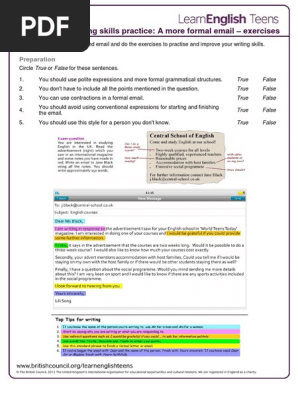 A More Formal Email Exercises Pdf Pdf Question Human Communication