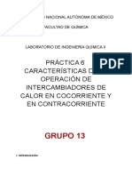 Práctica 6 - Flujo de Intercambiadores en Contracorriente y Cocorriente