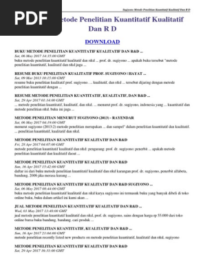 Documen Tips Sugiyono Metode Penelitian Kuantitatif Kualitatif Dan R D Pdf