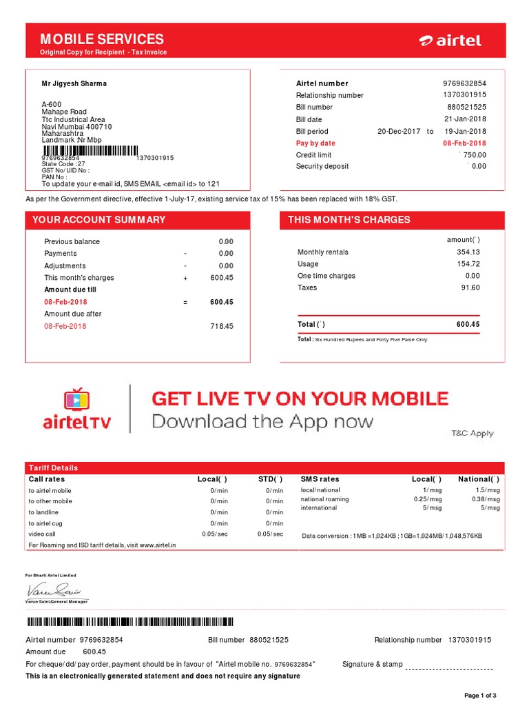 Bill Feb Complete Invoice Cheque