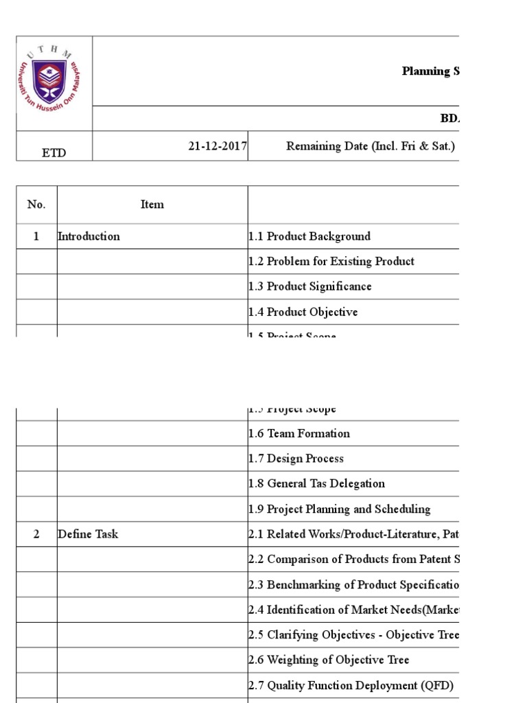 Gantt Chart Pdf Engineering Design Process Design