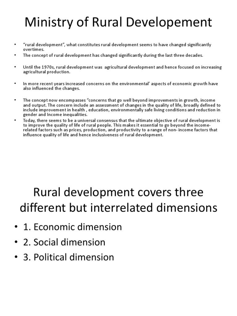 Understanding Rural Development Goals | PDF