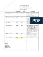 Student Progress Report Kelly 2