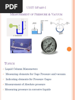 Unit 5/P - I M P & V: ART Easurement of Ressure Acuum