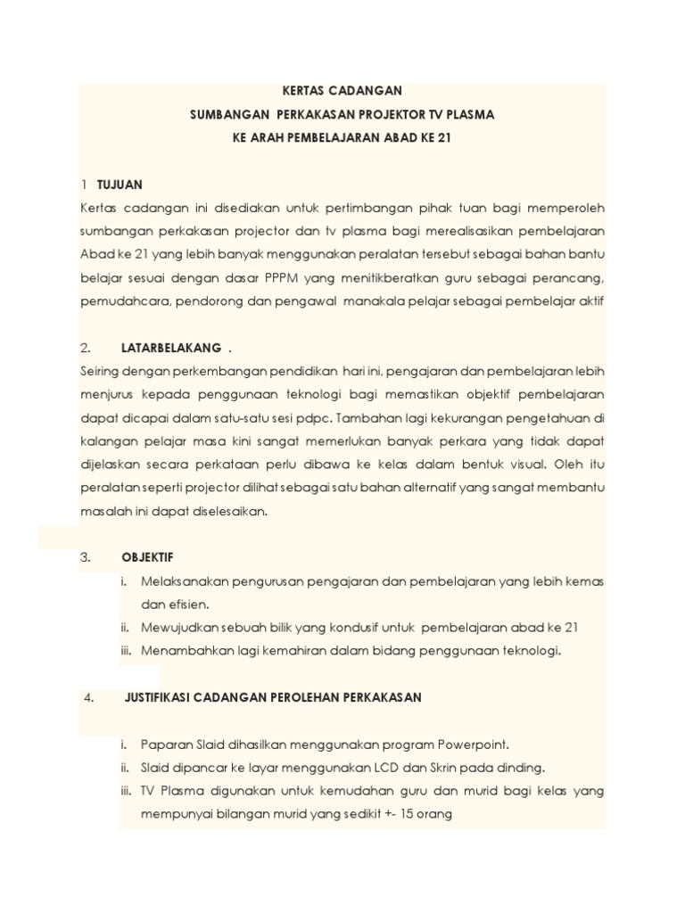 Kertas Cadangan Mohon Sumbangan Pdf