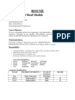 Resume Sufyan Abdul Rauf Shaikh: Career Objective