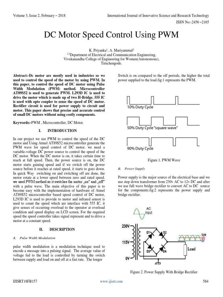 DC Motor Speed Control Using PWM | PDF | Rectifier | Direct Current