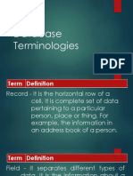 Database Terminologies