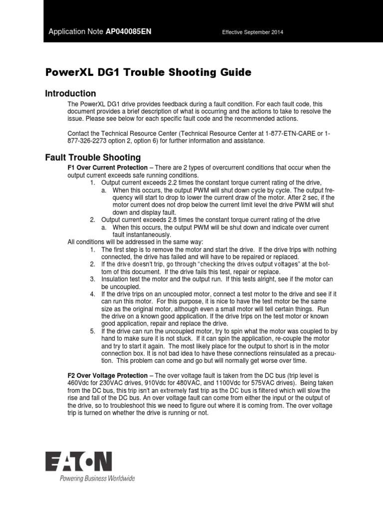 AP040085EN - PowerXL DG1 Trouble Shooting Guide | PDF | Rectifier | Switch