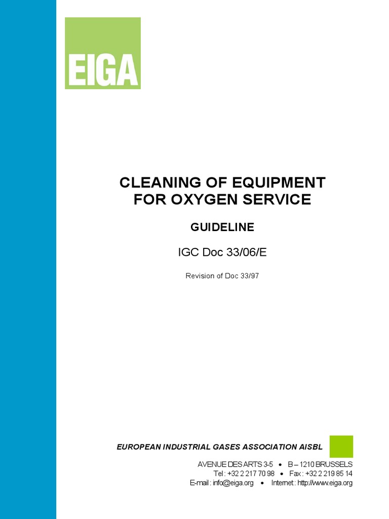 Cleaning of Equipment For Oxygen Service PDF Chlorofluorocarbon