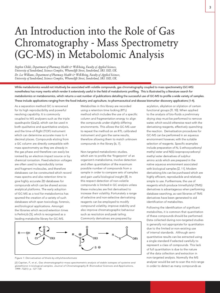 An Introduction Into The Role of Gas Chromatography - Mass Spectrometry ...