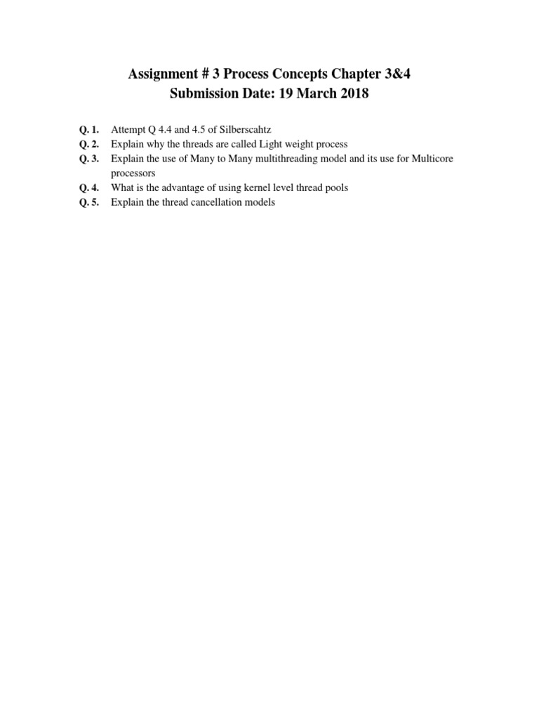 2018 Spring OS Assignment # 3 MP & MTH | PDF
