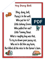 Ding Dong Bell Printable Nursery Rhymes