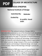 National Institute of Design: Thesis Synopsis Narendra Collage of Architecture