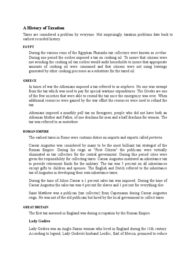 A History of Taxation PDF Tax Cut Social Security (United States)