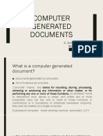 Computer Generated Documents