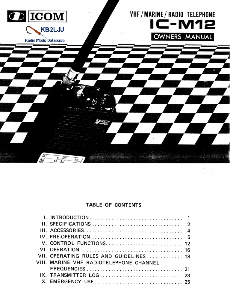 Icom IC-M12 Instruction Manual | PDF